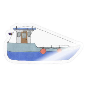 Silly Sill fiskebåt, klistermärke.