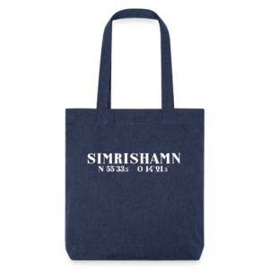 simrishamn koordinat, Tote-bag vit text.