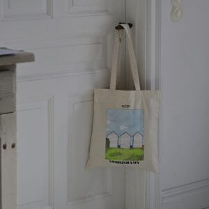 Den ikoniska Simrishamn Badhytter tote-bag