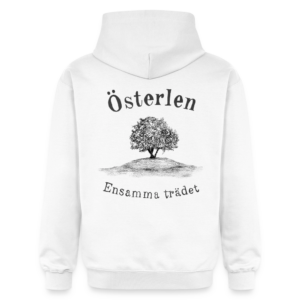 vit Hoddie med det ensamma trädet på Österlen