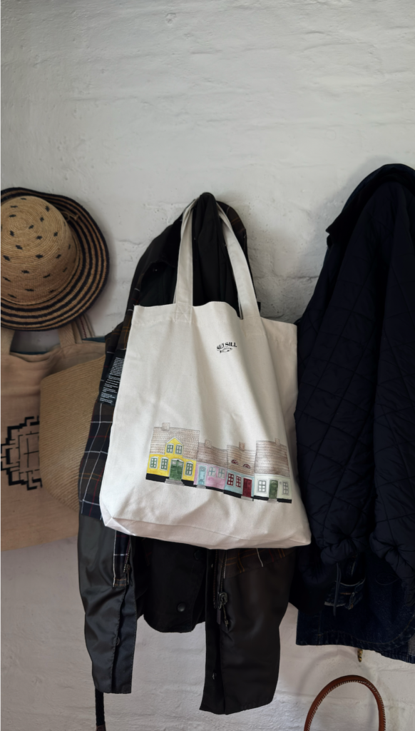 färglada radhusen tote-bag